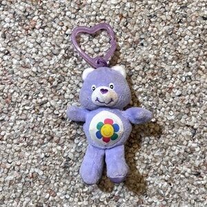 Vintage 2000s Y2K Purple Plush Care Bears Keychain